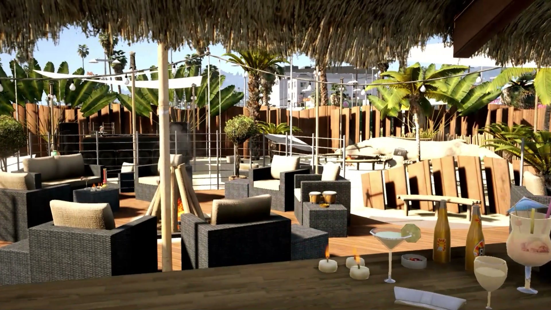 Terraza de un chiringuito de playa