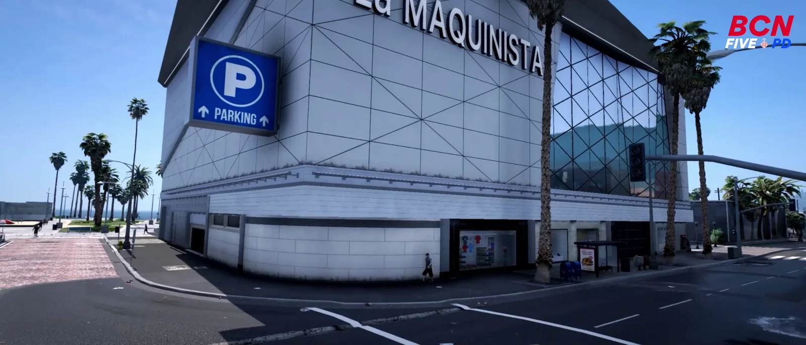 Centro comercial La Maquinista recreado en el mapa