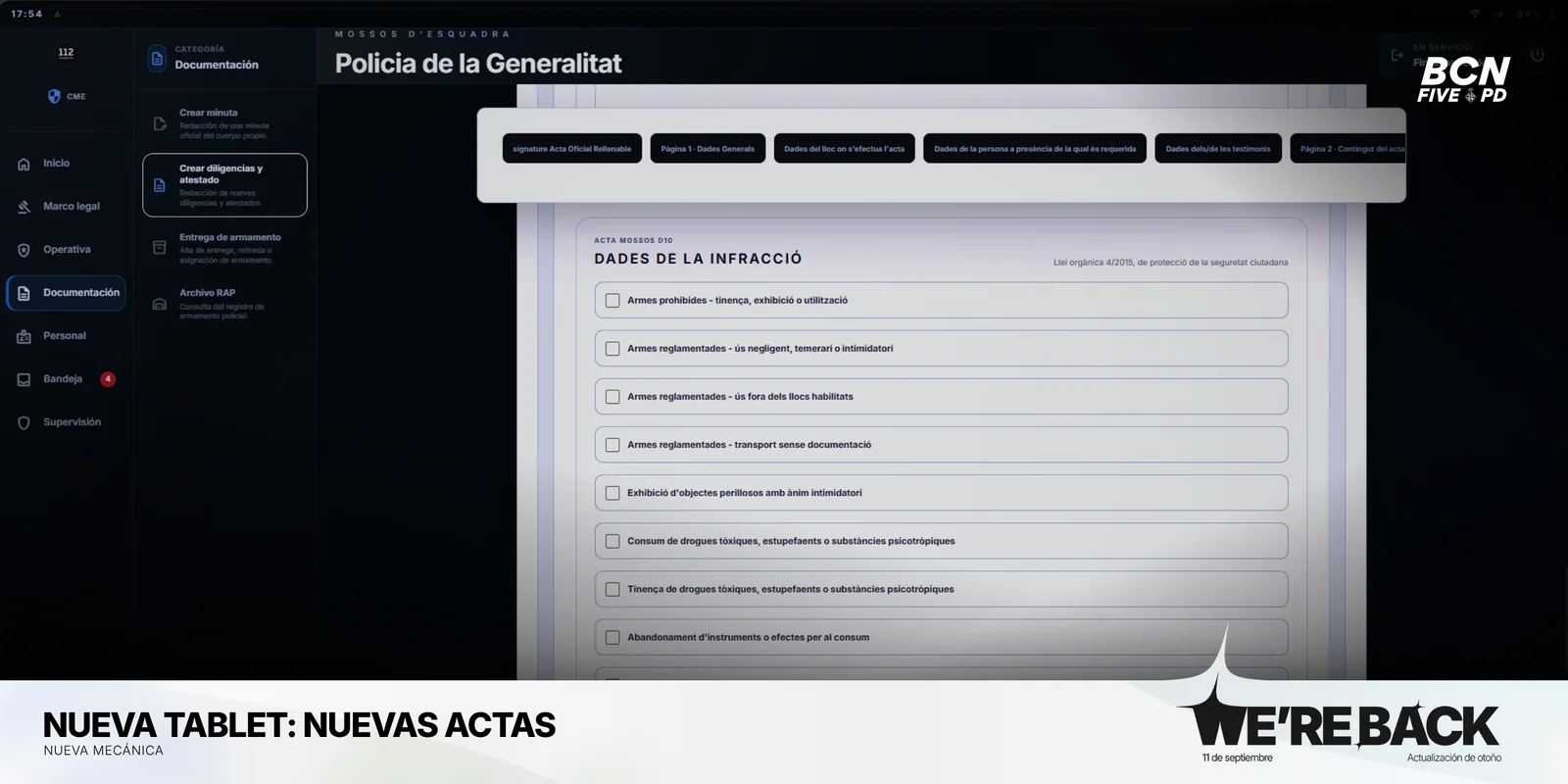 Nuevas actas CME · Barcelona PD